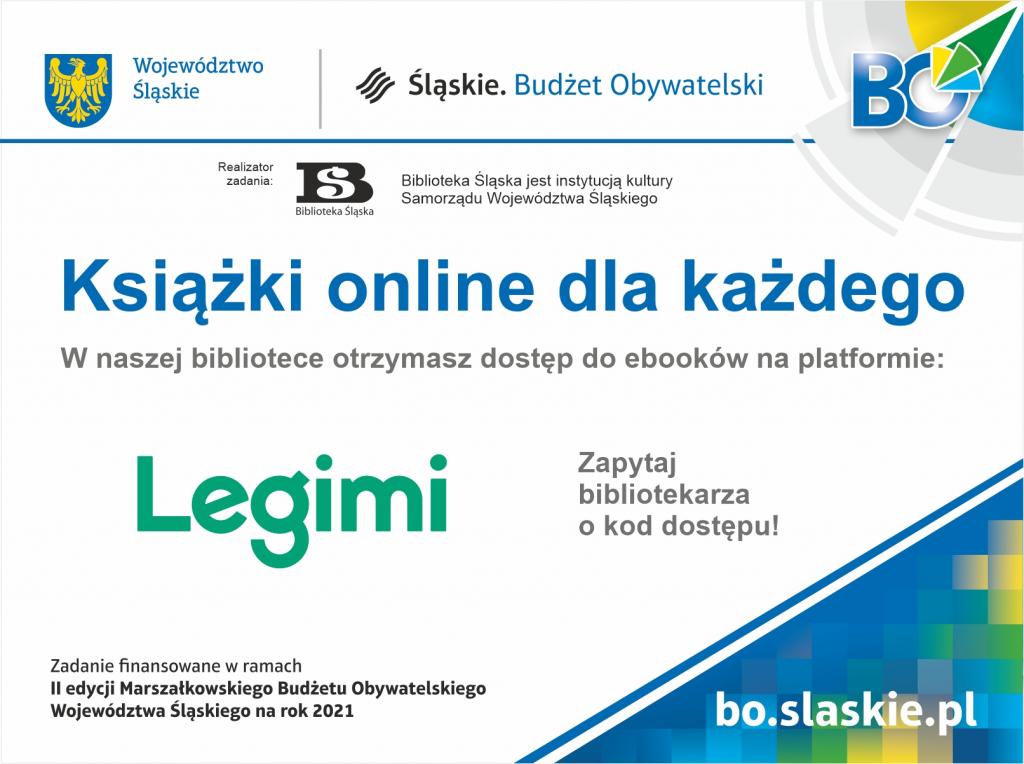 Infografika przedstawiająca plakat "Książki online dla każdego! - Legimi"