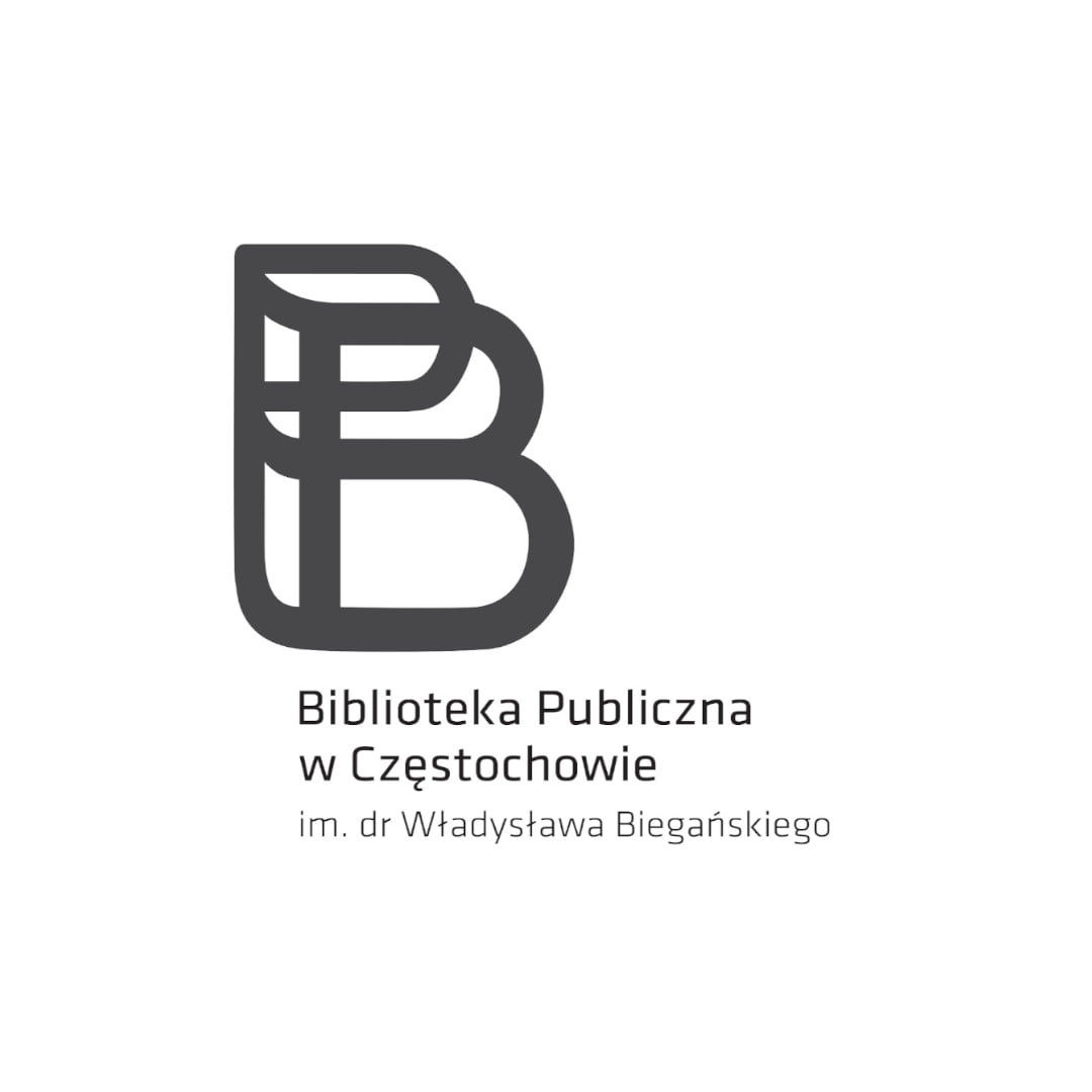 Infografika przedstawiająca logo Biblioteki Publicznej z przekierowaniem na stronę znajdź filie
