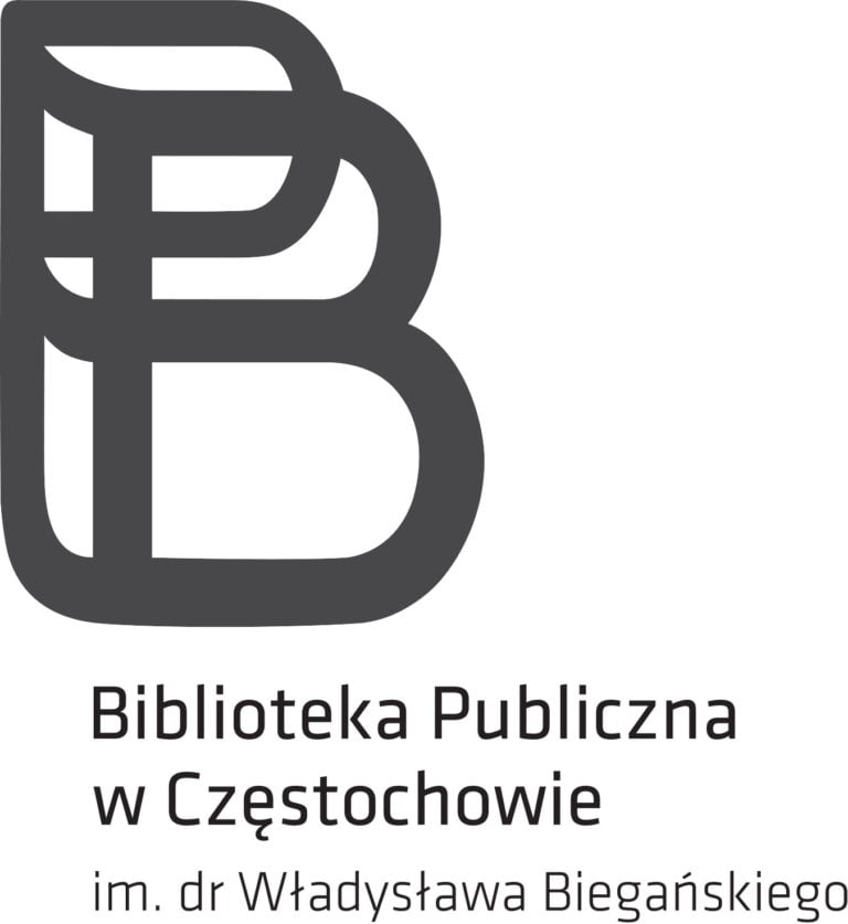 Infografika przedstawiająca logo BP z napisem Biblioteka Publiczna w Czestochowie im. dr Władysława Biegańskiego